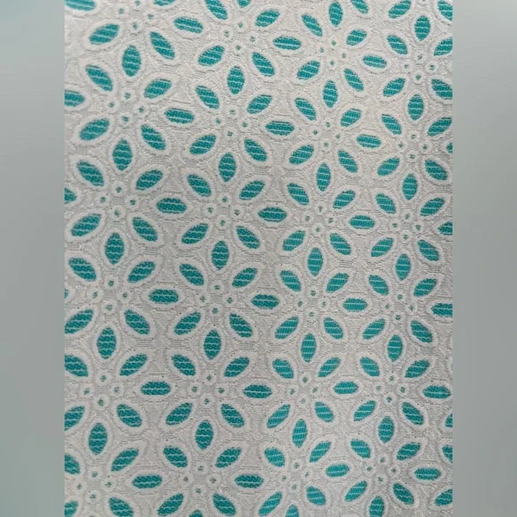 EP Pro Teal and White Floral Eyelet Marseille Pants Size 10 - Picture 9 of 13